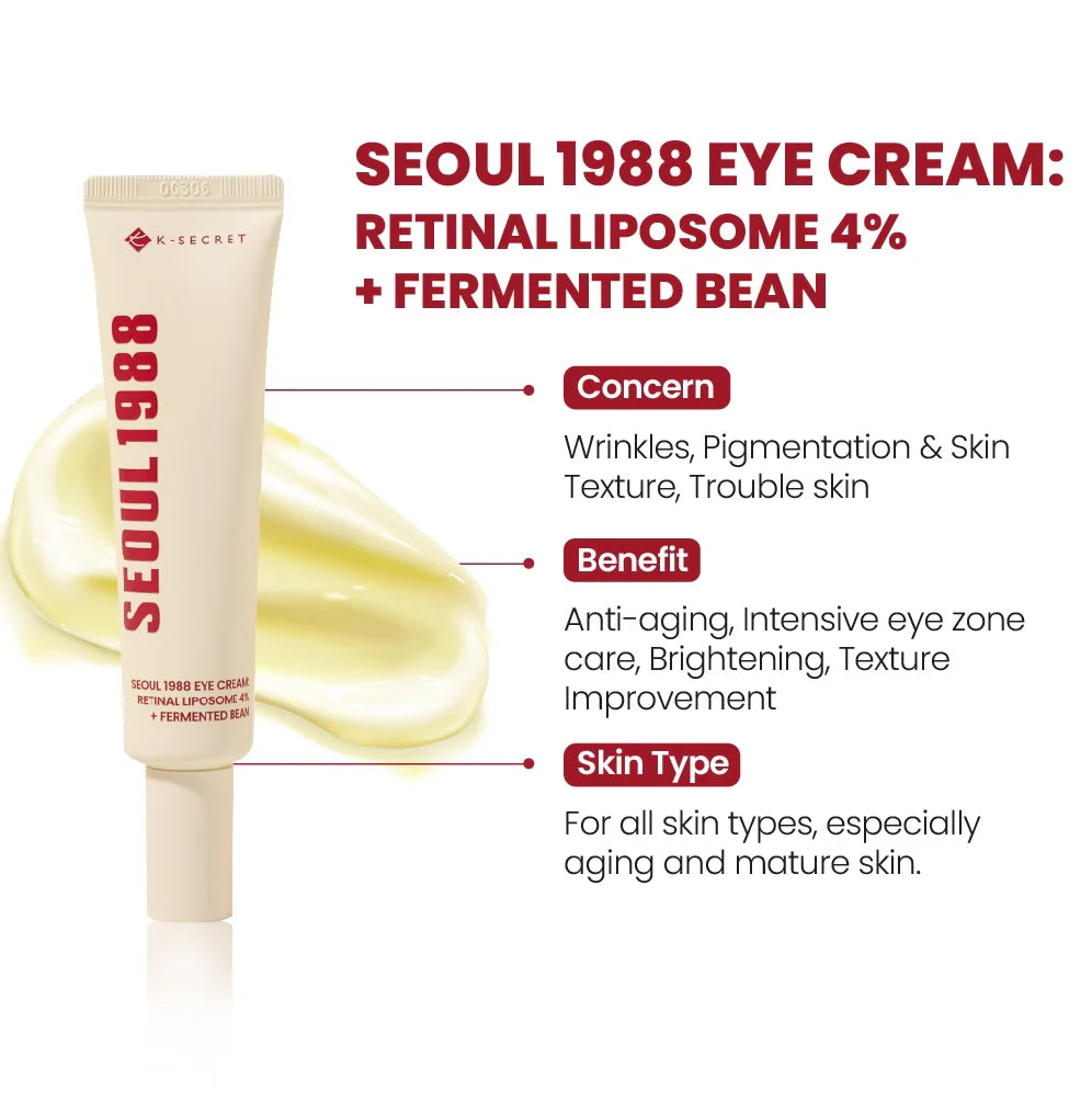 KSECRET SEOUL 1988 Eye Cream : Retinal Liposome 4% + Fermented Bean